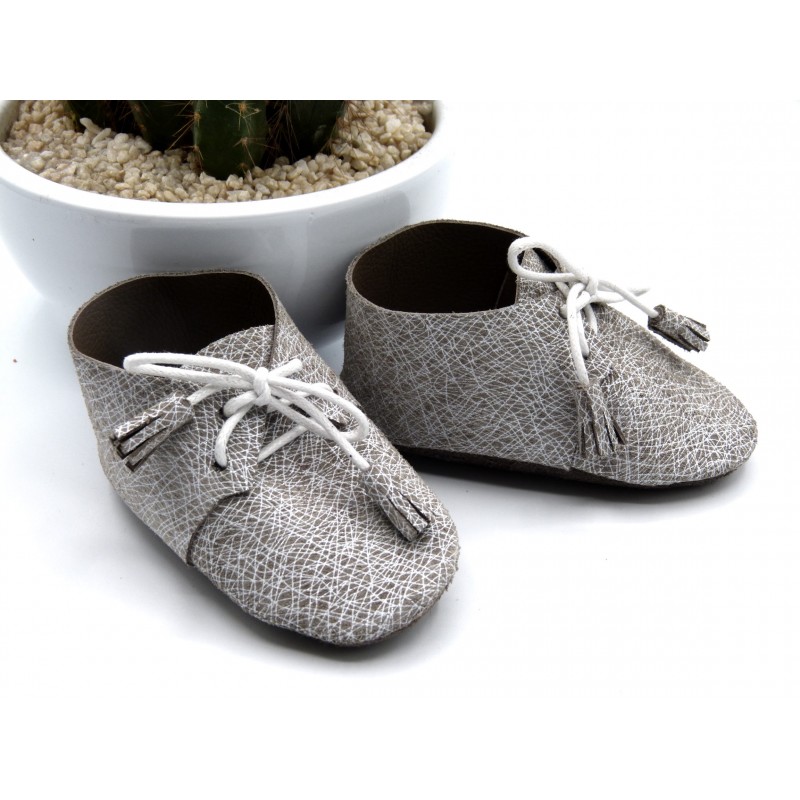 Chaussures En Cuir Bebe 18 19 Taupe