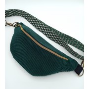 Sac banane 2 tailles - Velours côtelé vert